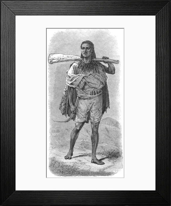 Framed Print : Abyssinian fusileer; A journey through Soudan and Western Abyssinia... 1875. Creator: Unknown Framed Print : Abyssinian fusileer; A journey through Soudan and Western Abyssinia... 1875. Creator: Unknown