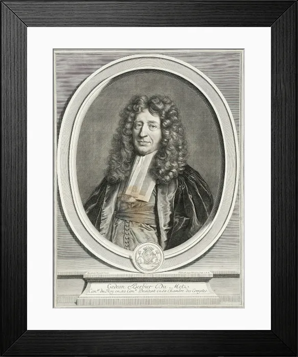 Framed Print : Gédéon Berbier du Metz, c1700. Creator: Gerard Edelinck Framed Print : Gédéon Berbier du Metz, c1700. Creator: Gerard Edelinck