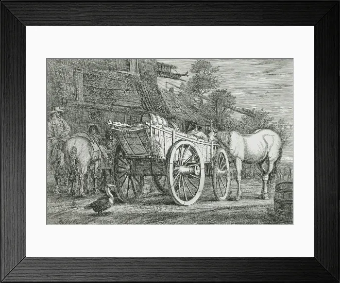 Framed Print : The Four-Wheeled Cart, 1643 . Creator: Gerrit Claesz Bleker Framed Print : The Four-Wheeled Cart, 1643 . Creator: Gerrit Claesz Bleker
