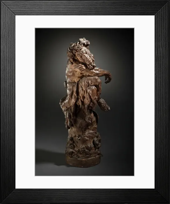 Framed Print : Seated Satyr, c.1865. Creator: Jean Baptiste Clésinger Framed Print : Seated Satyr, c.1865. Creator: Jean Baptiste Clésinger