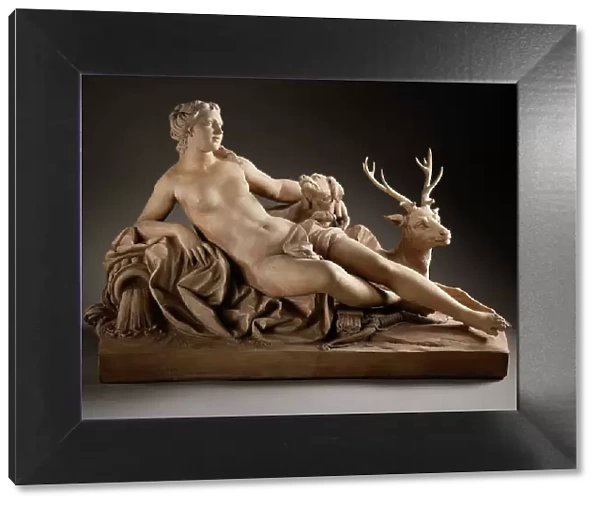 Diana with a Stag and a Dog, 1687. Creator: Jean-Baptiste Tuby