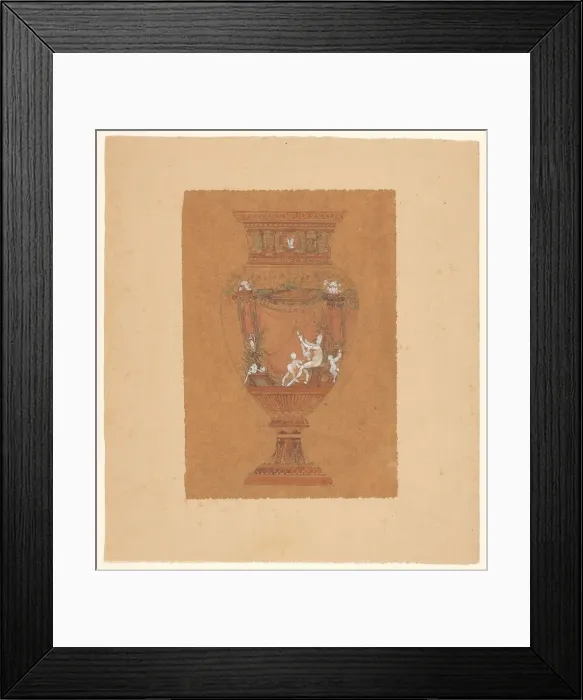 Framed Print : Design for (the painting of) a vase, presumably from Sèvres porcelain, c.1875-c.1885. Creator: Unknown Framed Print : Design for (the painting of) a vase, presumably from Sèvres porcelain, c.1875-c.1885. Creator: Unknown