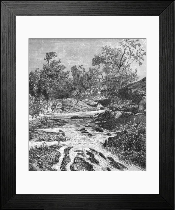 Framed Print : View on the River Abal; A journey through Soudan and Western Abyssinia... 1875. Creator: Unknown Framed Print : View on the River Abal; A journey through Soudan and Western Abyssinia... 1875. Creator: Unknown