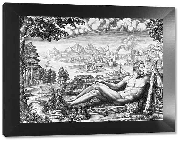 Hercules Resting from His Labors, 1567. Creator: Giorgio Ghisi