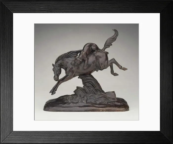 Framed Print : Horse Attacked by Lioness, 1843. Creator: Jean-François-Théodore Gechter Framed Print : Horse Attacked by Lioness, 1843. Creator: Jean-François-Théodore Gechter