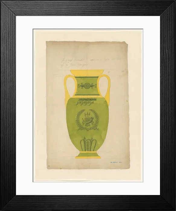 Framed Print : Design for a vase of Sèvres porcelain, c.1805-c.1815. Creator: Unknown Framed Print : Design for a vase of Sèvres porcelain, c.1805-c.1815. Creator: Unknown