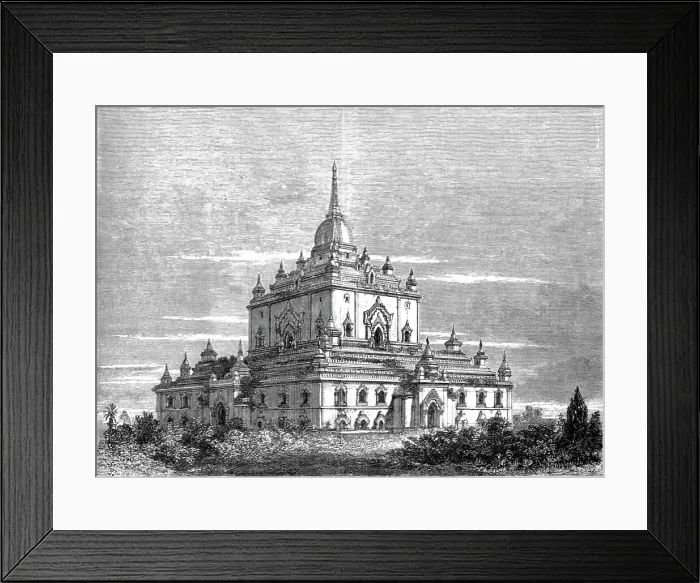 Framed Print : Thapinyu Pagoda, at Pagan; English mission to Mandalay, 1875. Creator: Unknown Framed Print : Thapinyu Pagoda, at Pagan; English mission to Mandalay, 1875. Creator: Unknown