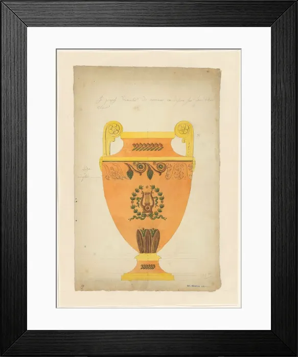 Framed Print : Design for a vase of Sèvres porcelain, c.1805-c.1815. Creator: Unknown Framed Print : Design for a vase of Sèvres porcelain, c.1805-c.1815. Creator: Unknown
