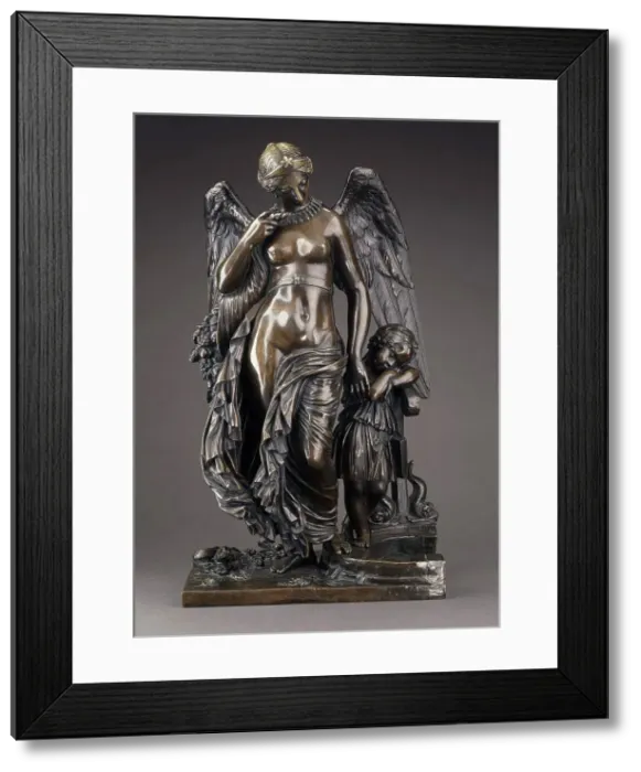 Framed Print : Allegorical Group (Jean de la Fontaine's Fortune and the Young Child (?), between c1830 and c1840. Creator: James Pradier Framed Print : Allegorical Group (Jean de la Fontaine's Fortune and the Young Child (?), between c1830 and c1840. Creator: James Pradier