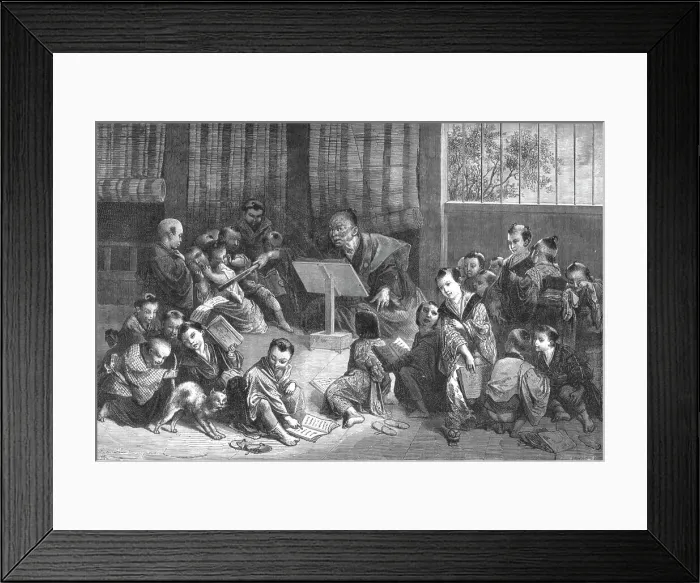 Framed Print : Japanese School; A European Sojourn in Japan, 1875. Creator: Unknown Framed Print : Japanese School; A European Sojourn in Japan, 1875. Creator: Unknown