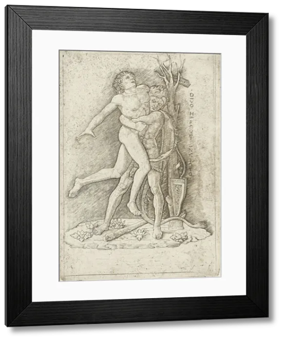 Framed Print : Hercules and Antaeus, after 1507. Creator: Giovanni Antonio da Brescia Framed Print : Hercules and Antaeus, after 1507. Creator: Giovanni Antonio da Brescia