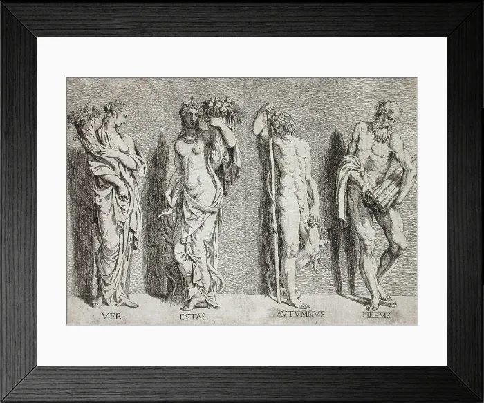 Framed Print : The Four Seasons, between 1515 and 1573. Creators: Battista del Moro, Giulio Romano Framed Print : The Four Seasons, between 1515 and 1573. Creators: Battista del Moro, Giulio Romano