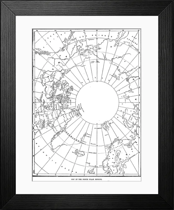 Framed Print : Map of the North Polar Regions; North Polar Discovery, 1875. Creator: Unknown Framed Print : Map of the North Polar Regions; North Polar Discovery, 1875. Creator: Unknown