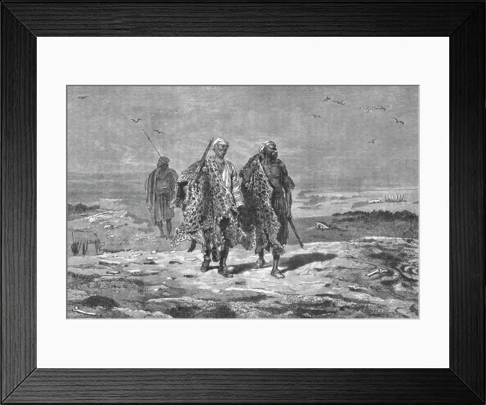 Framed Print : Arabs bringing skins to market; Journeyings in Mesopotamia, 1875. Creator: Unknown Framed Print : Arabs bringing skins to market; Journeyings in Mesopotamia, 1875. Creator: Unknown