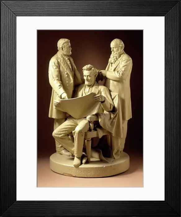 Framed Print : The Council of War (Abraham Lincoln, Gideon Welles, Ulysses S. Grant), 1868. Creator: John Rogers Framed Print : The Council of War (Abraham Lincoln, Gideon Welles, Ulysses S. Grant), 1868. Creator: John Rogers