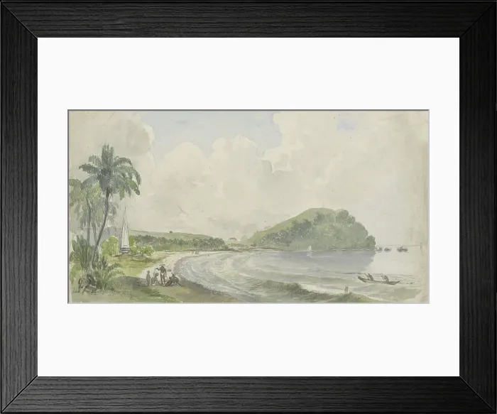 Framed Print : Tropical coastal landscape, 1845-1925. Creator: Julius Jacobus van de Sande Bakhuyzen Framed Print : Tropical coastal landscape, 1845-1925. Creator: Julius Jacobus van de Sande Bakhuyzen