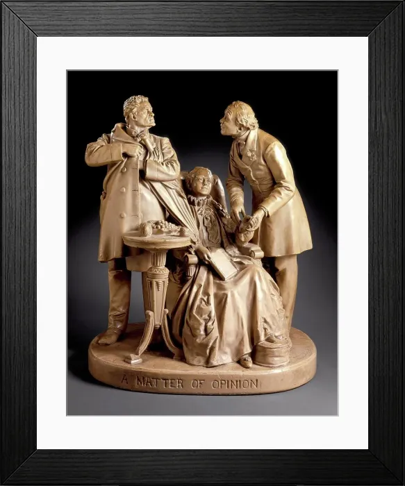 Framed Print : A Matter of Opinion, 1884. Creator: John Rogers Framed Print : A Matter of Opinion, 1884. Creator: John Rogers