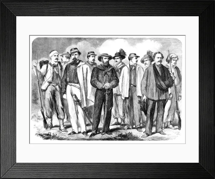 Framed Print : The Liberators of Sicily - from a sketch by our special artist, 1860. Creator: Unknown
