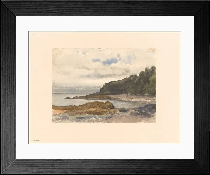 Framed Print : Wooded coast of a lake, 1845-1925. Creator: Julius Jacobus van de Sande Bakhuyzen Framed Print : Wooded coast of a lake, 1845-1925. Creator: Julius Jacobus van de Sande Bakhuyzen