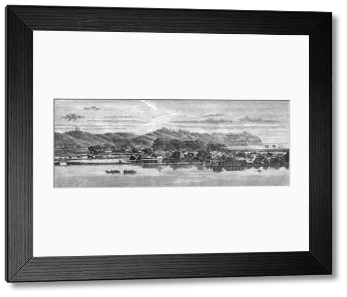 Framed Print : Entrance into the harbour of Kanasawa; A European Sojourn in Japan, 1875. Creator: Unknown