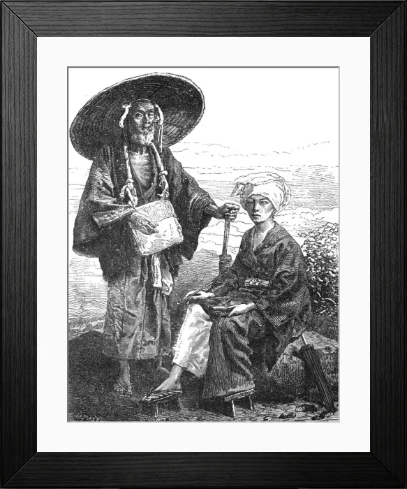 Framed Print : Japanese Pilgrims; A European Sojourn in Japan, 1875. Creator: Unknown Framed Print : Japanese Pilgrims; A European Sojourn in Japan, 1875. Creator: Unknown