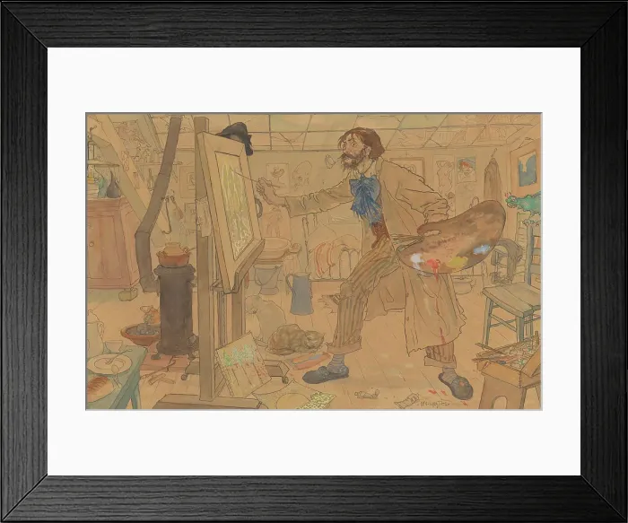 Framed Print : Studio of a modern painter, c.1908. Creator: Leo Gestel Framed Print : Studio of a modern painter, c.1908. Creator: Leo Gestel