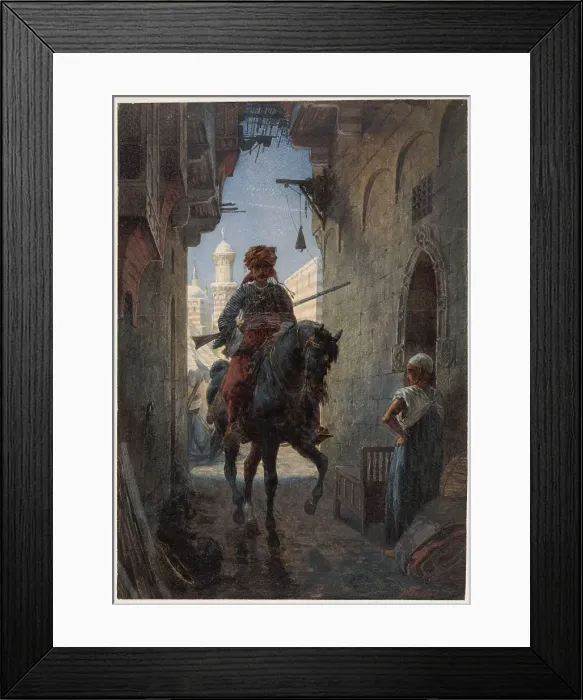 Framed Print : Turkish rider in a city, 1863. Creator: Willem de Famars Testas Framed Print : Turkish rider in a city, 1863. Creator: Willem de Famars Testas