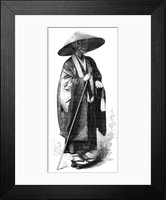 Framed Print : Mendicant priest; A European Sojourn in Japan, 1875. Creator: Unknown Framed Print : Mendicant priest; A European Sojourn in Japan, 1875. Creator: Unknown