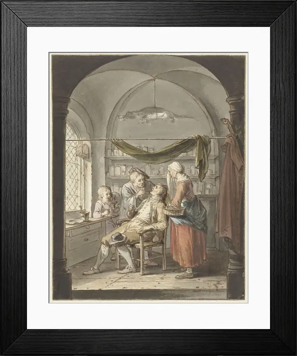Framed Print : The dentist, 1748-1798. Creator: Willem Joseph Laquy Framed Print : The dentist, 1748-1798. Creator: Willem Joseph Laquy