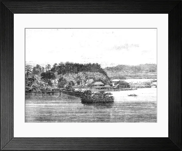 Framed Print : Kanasawa: the Tea-House and the Sacred Isle; A European Sojourn in Japan, 1875. Creator: Unknown Framed Print : Kanasawa: the Tea-House and the Sacred Isle; A European Sojourn in Japan, 1875. Creator: Unknown