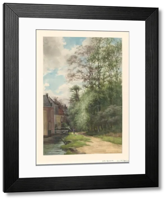 Framed Print : View along the canal at the Bezuidenhout in the Hague forest, 1857-1892. Creator: Willem Oppenoorth Framed Print : View along the canal at the Bezuidenhout in the Hague forest, 1857-1892. Creator: Willem Oppenoorth