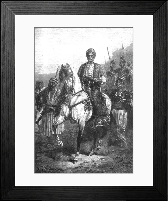 Framed Print : Kara Fatima, the Kurdish princess, and her suite; Journeyings in Mesopotamia, 1875. Creator: Unknown Framed Print : Kara Fatima, the Kurdish princess, and her suite; Journeyings in Mesopotamia, 1875. Creator: Unknown