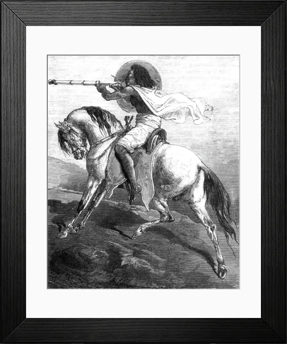 Framed Print : An Abyssinian horseman; A journey through Soudan and Western Abyssinia... 1875. Creator: Unknown Framed Print : An Abyssinian horseman; A journey through Soudan and Western Abyssinia... 1875. Creator: Unknown