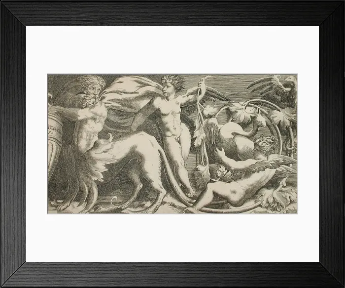 Framed Print : Ornamental Frieze, Early 1530s. Creator: Giulio Bonasone Framed Print : Ornamental Frieze, Early 1530s. Creator: Giulio Bonasone