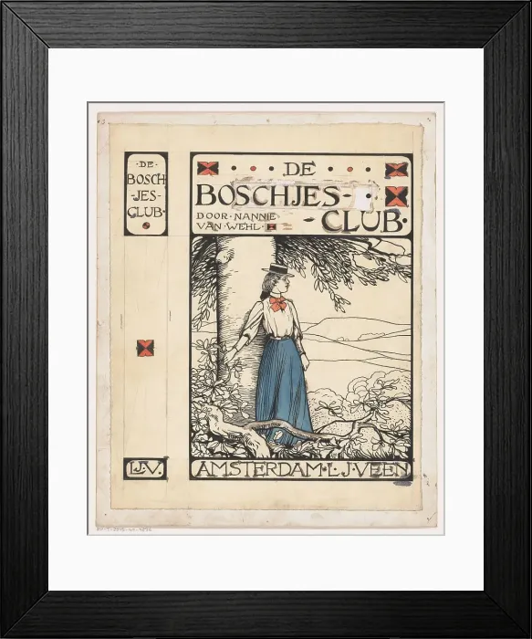 Framed Print : Book cover design for: Nannie van Wehl, De Boschjes-Club, 1905, in or before 1905. Creator: Willem Wenckebach Framed Print : Book cover design for: Nannie van Wehl, De Boschjes-Club, 1905, in or before 1905. Creator: Willem Wenckebach