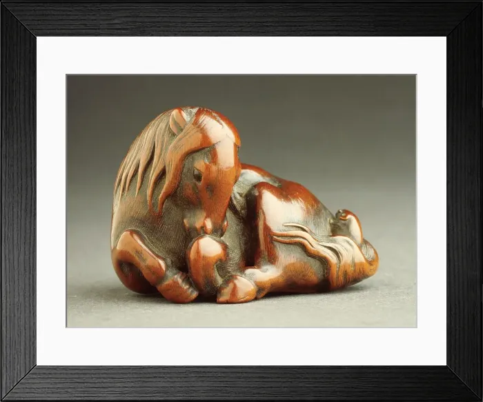 Framed Print : Horse and Rat, early 19th century. Creator: Kano Tomokazu Framed Print : Horse and Rat, early 19th century. Creator: Kano Tomokazu