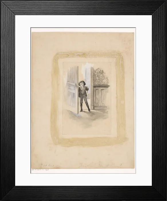 Framed Print : Boy in a doorway, 1870-1937. Creator: Willem Wenckebach Framed Print : Boy in a doorway, 1870-1937. Creator: Willem Wenckebach