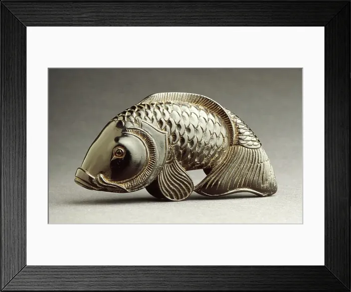Framed Print : Carp, 19th century. Creator: Kiyoshi