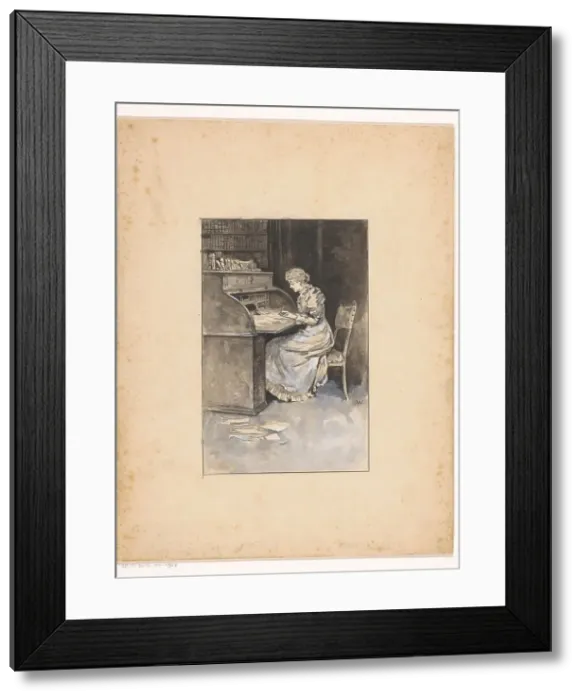 Framed Print : Woman writing, 1870-1937. Creator: Willem Wenckebach Framed Print : Woman writing, 1870-1937. Creator: Willem Wenckebach