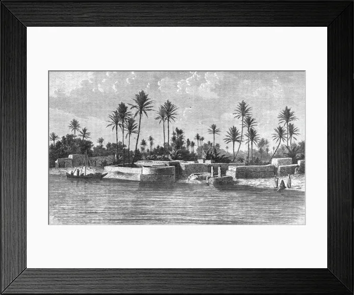 Framed Print : View on the shores of the Tigris; Journeyings in Mesopotamia, 1875. Creator: Unknown Framed Print : View on the shores of the Tigris; Journeyings in Mesopotamia, 1875. Creator: Unknown