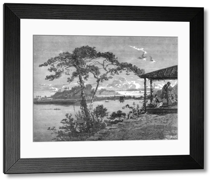 Framed Print : Webster and Sivosima Islands, viewed from Kanasawa; A European Sojourn in Japan, 1875. Creator: Unknown Framed Print : Webster and Sivosima Islands, viewed from Kanasawa; A European Sojourn in Japan, 1875. Creator: Unknown
