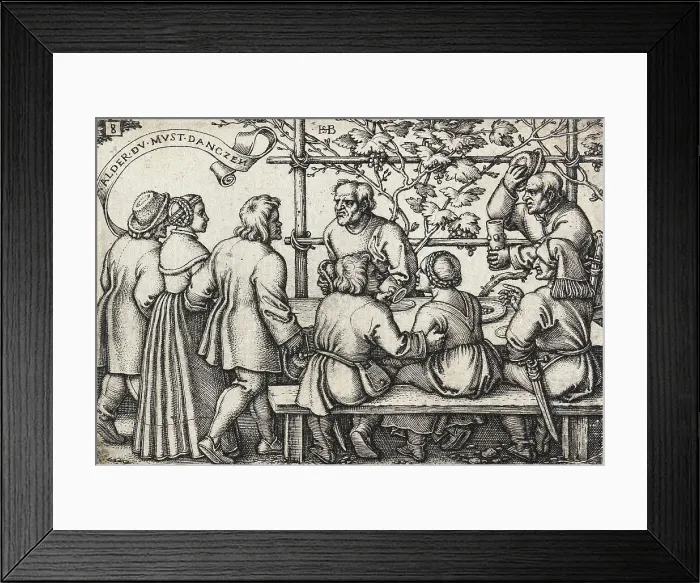 Framed Print : Peasants Feast, between 1546 and 1547. Creator: Sebald Beham Framed Print : Peasants Feast, between 1546 and 1547. Creator: Sebald Beham