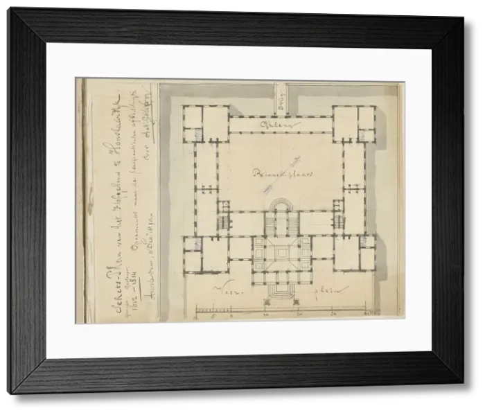 Framed Print : Plan of the Palace Honselaarsdijk, 1890. Creator: A.N. Godefroy Framed Print : Plan of the Palace Honselaarsdijk, 1890. Creator: A.N. Godefroy