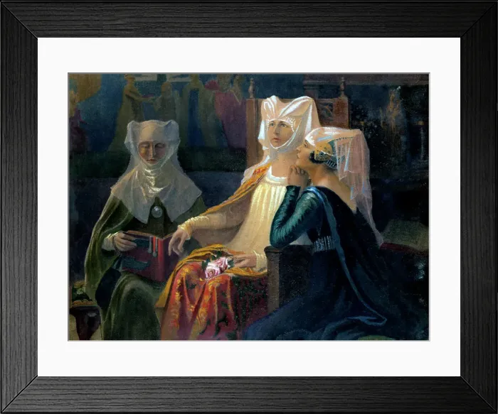Framed Print : The Chatelaine has a reading, c1900-1950. Artist: Elisabeth Sonrel Framed Print : The Chatelaine has a reading, c1900-1950. Artist: Elisabeth Sonrel