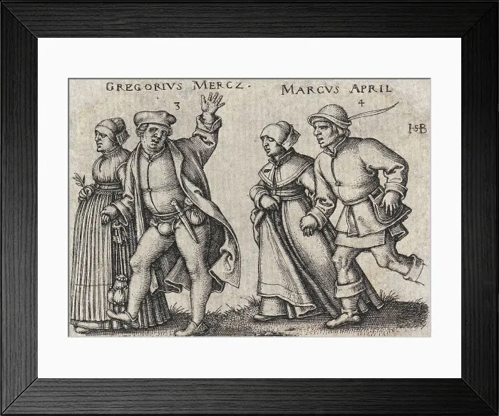 Framed Print : March and April, between 1546 and 1547. Creator: Sebald Beham Framed Print : March and April, between 1546 and 1547. Creator: Sebald Beham