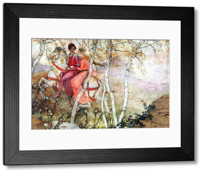 Framed Print : The Knight has the Young Lady, c1900-1950. Artist: Elisabeth Sonrel Framed Print : The Knight has the Young Lady, c1900-1950. Artist: Elisabeth Sonrel