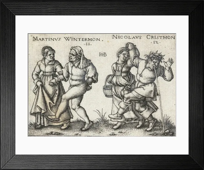 Framed Print : November and December, between 1546 and 1547. Creator: Sebald Beham Framed Print : November and December, between 1546 and 1547. Creator: Sebald Beham