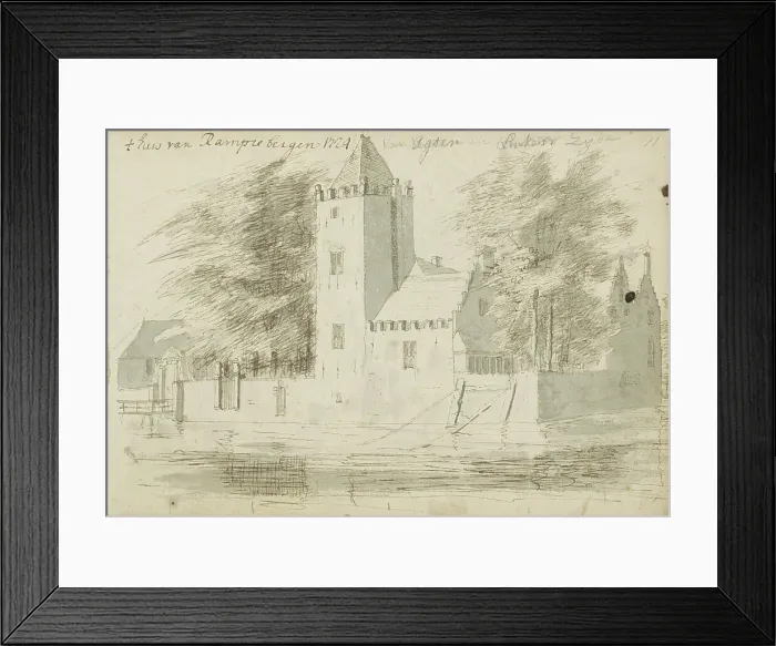 Framed Print : House in Rampenbosch Castle in Bergen, 1724. Creator: Abraham Meyling
