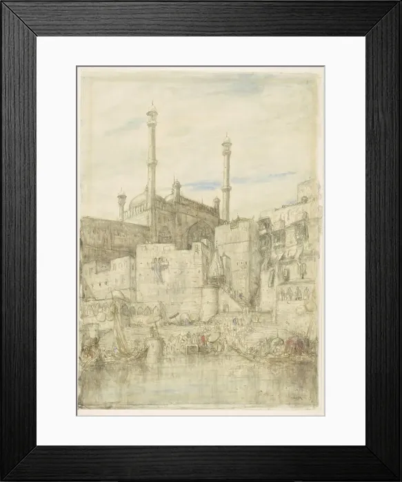 Framed Print : On the Ganges at Benares, c.1877-c.1932. Creator: Marius Bauer Framed Print : On the Ganges at Benares, c.1877-c.1932. Creator: Marius Bauer