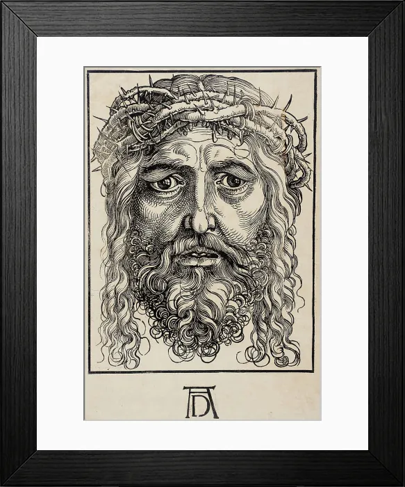 Framed Print : The Head of Christ Crowned with Thorns, c1520. Creator: Sebald Beham Framed Print : The Head of Christ Crowned with Thorns, c1520. Creator: Sebald Beham
